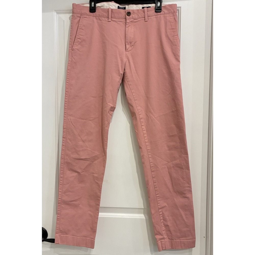 J.Crew‎ Flex Skinny Chino Pants Mens 34x33 Nantucket Red Stretch Slim Preppy